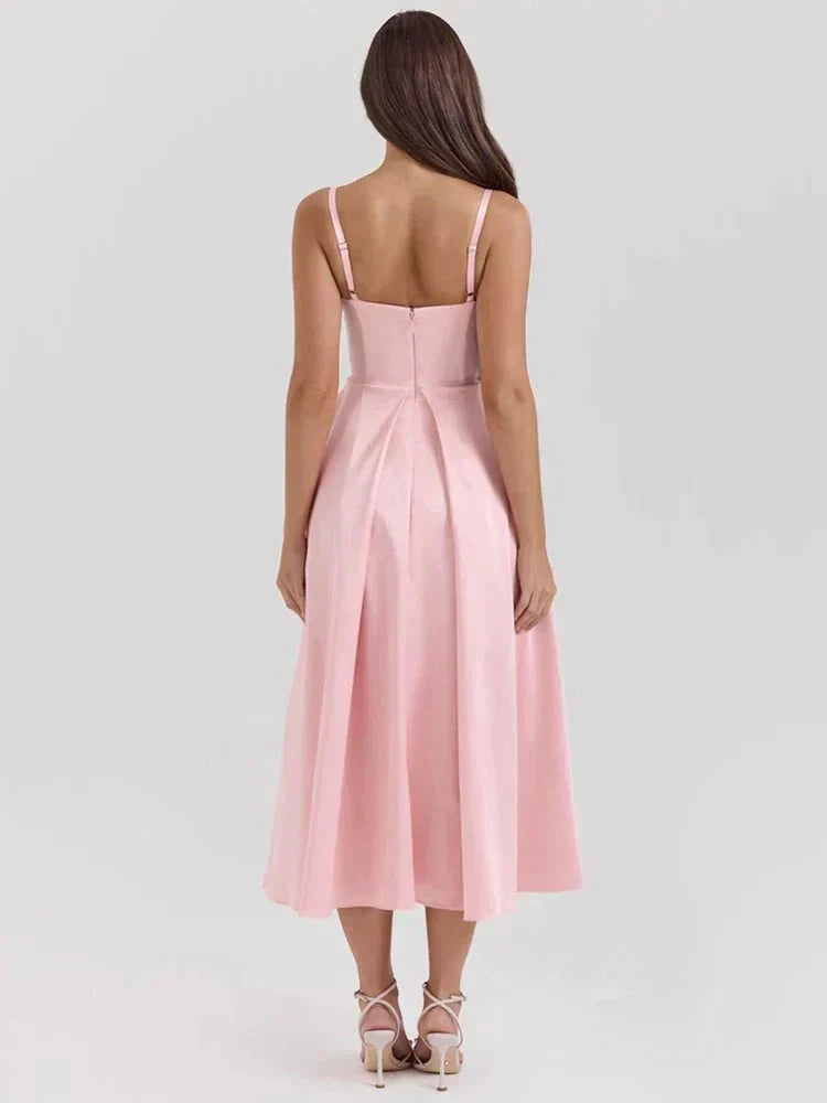Tiffany™ | Luxe Satin Dress with Spaghetti Straps